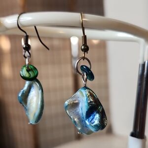 Hand Crafted Blue Baroque Pearl Earrings